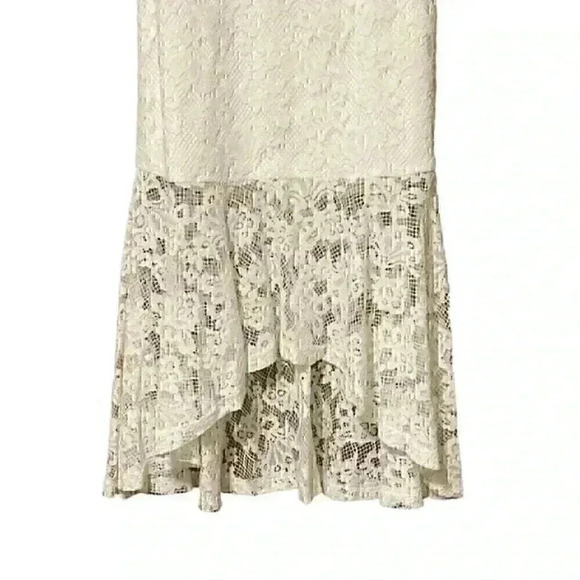 Lulus Lace Maxi Dress XS Ivory Flutter Sleeve NWT Boho Vintage Formal Elegant - Picture 4 of 7